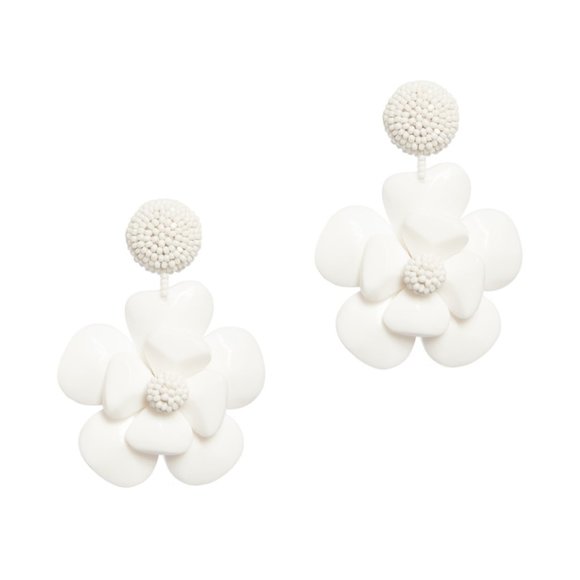 Sachin & Babi White Plastic Flower Earrings EUC - Picture 11 of 11